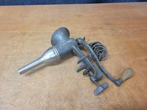 Antique Universal #3 Meat Grinder w Assorted Blades