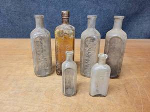 Lot of Antique Medicine Bottles and More - Pure Sperm Whale Sewing Machine Oil, Natural Tonic Laxative and More