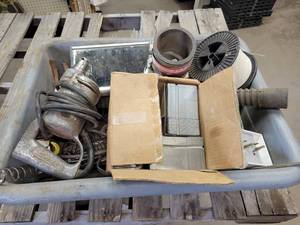 Tote Full of Springs, Hardware, Vintage Milwaukee Drill and More