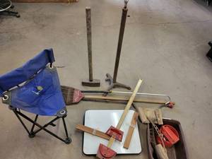 Vintage GATES Belt Length Checker, Maul, Sliding Table, Chair and More