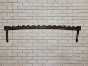 Antique 2-Man Tree Saw w Original Wood Handles - 60 Overall Length