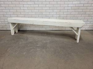 Nice and Well Built Distressed Wood Bench - 10.5 x 17 x 68 Long