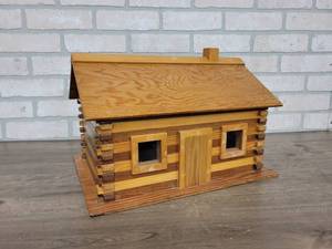 Handmade Wood Cabin Model - 16 x 12 x 10