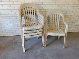 Lot of (5) Stackable High Back Patio Chairs
