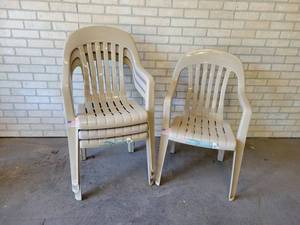 Lot of (4) Stackable High Back Patio Chairs