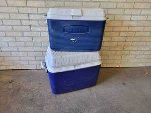 Pair of Rubbermaid Chest Coolers
