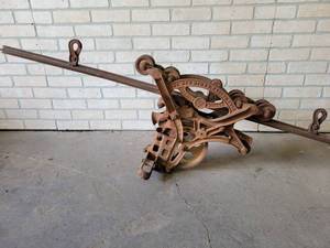 Antique The NEY Mfg. Co. Cast Iron Hay Trolley and Rail - No. 156
