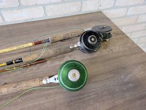 Lot of (3) Vintage Fly Fishing Rods and Reels