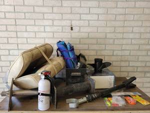 Large Lot of Boat Supplies, Seat Pedestals, Transom Saver and More