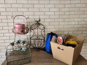 Lot of Dcor, Building Blocks and Garden Supplies