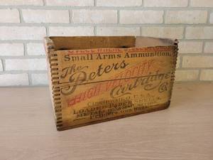 Vintage Peters High Velocity Cartridge Co. Ammunition Crate - 15 x 9 x 9
