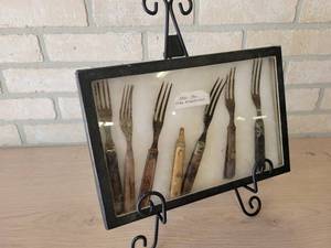 Antique Fork Collection in Case - From 1850-1900 - Case is about 12 x 8