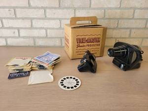 Lot of Vintage View-Master - Includes View-Master Junior Projector is Original Box, Classic View-Master and Many Slides