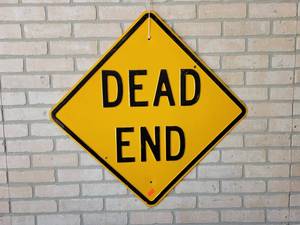 Large Embossed DEAD END Road Sign - 24 x 24