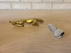 Jaguar Car Hood Ornament and Case Tractor Emblem