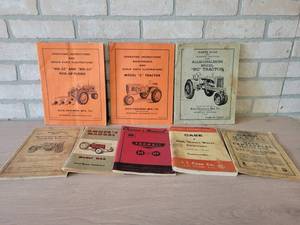 Lot of (13) Assorted Vintage Tractor Manuals - Ford, Allis Chalmers, Case, McCormick Deering and Farmall