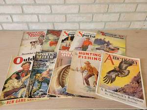 Lot of (10) Antique Sportsman and Fishing Magazines - 1920s to 1950s