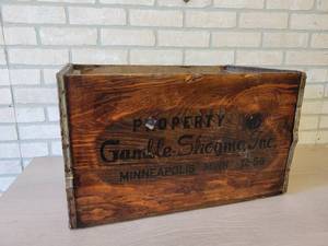 Vintage Gamble-Shogmo Inc. Wood Crate Minneapolis MN - 23 x 14 x 14
