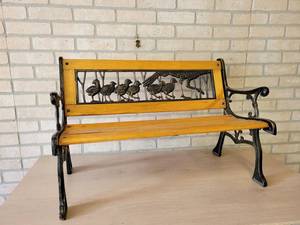 Cast Iron & Wood Childrens Park Bench - 32 x 20 x 14