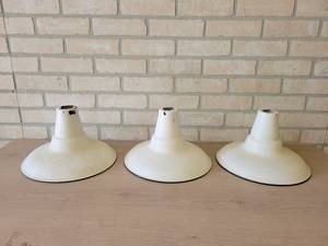 Lot of (3) Vintage Porcelain White Light Shades - 12 Diameter each