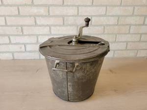 Vintage Dough Mixing Can - Instructions on Lid