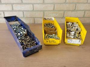 Lot of Standard & Metric Hardware - 12mm Locking Nuts (Steel), 8mm Flat Bolts (Stainless Steel), 10mm Flat Bolts (Stainless Steel), 14-20 Machine Screws (Stainless Steel), Sheet Metal Screws and More