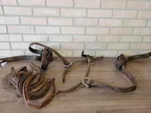Pair of Unusual Pony Hames and (8) Horseshoes