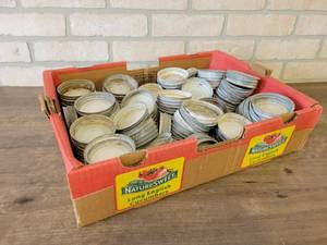 Large Lot of 70 Vintage Zinc Canning Lids
