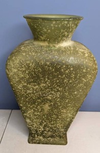 lot 96 image: GreenishGold Textured Glass Vase