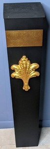 lot 82 image: Black Display Pedestal with Gold Decorative Trim