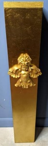 lot 83 image: Gold Display Pedestal Adorned with Gold Cherub Decoration