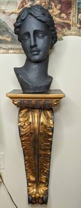 lot 42 image: Beautiful Bust Displayed on an Ornate Floating Shelf