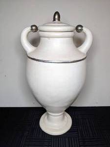 lot 254 image: Decorative UrnVase, White and Silver