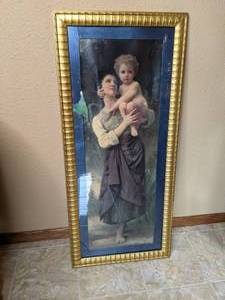 lot 223 image: Graceful Mother and Child Framed Wall Art, 43 x 19