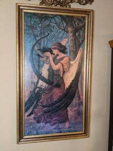 lot 224 image: Vintage Titanias Awakening, 1896 by Charles Sims Framed Wall Art, 52 x 29
