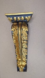 lot 205 image: Ornate Wall Shelf, Black and Gold