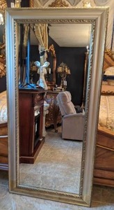 lot 138 image: Metallic Framed Full Length Mirror