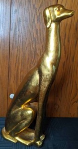 lot 113 image: Gloriously Gilded Canine Statue