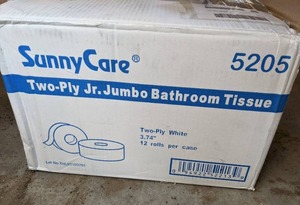 lot 176 image: SunnyCare #5205 Two-Ply Jr. 9 Jumbo Bathroom Tissue