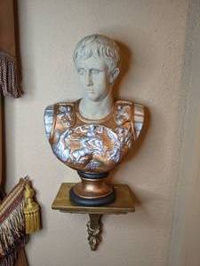 lot 47 image: Bust of Caeser Displayed on Wonderful Floating Ornate Shelf