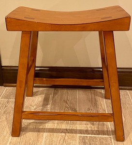 lot 46 image: Rustic Style Curved Wooden Stool