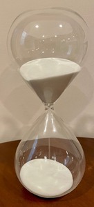 lot 63 image: Decorative Sand Timer and Decorative Apple & Pear Figurines