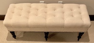 lot 70 image: Upholstered Bench on Casters with Nailhead Detailing