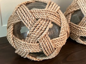 lot 129 image: Pair of Glass Nautical Decorative Balls