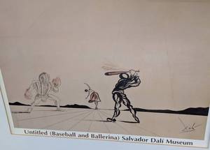 lot 15 image: Framed Baseball and Ballerina Salvador Dali Print