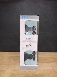 lot 39 image: Amerock Markham Pivoting Double Post Tissue Roll Holder in Oil-Rubbed Bronze. See Pictures