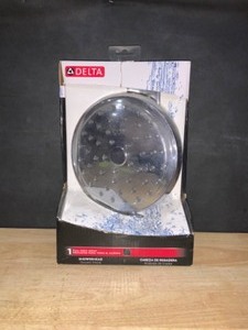 lot 46 image: Delta 1-Spray 7.5 in. Single Wall Mount Fixed Rain Shower Head in Chrome. See Pictures