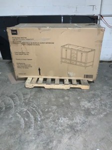 lot 59 image: Home Decorators Collection Merryfield 60 in. W x 21-12 in. D Bathroom Vanity Cabinet Only in White. See Pictures