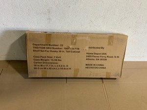 lot 34 image: Husky 2-Pack Steel Shelf Set in Black (36 in. W x 15 in. D) for Ready-to-Assemble 36 in. Freestanding Garage Cabinet. See Pictures