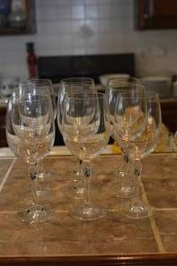 qty of 9 wine glasses